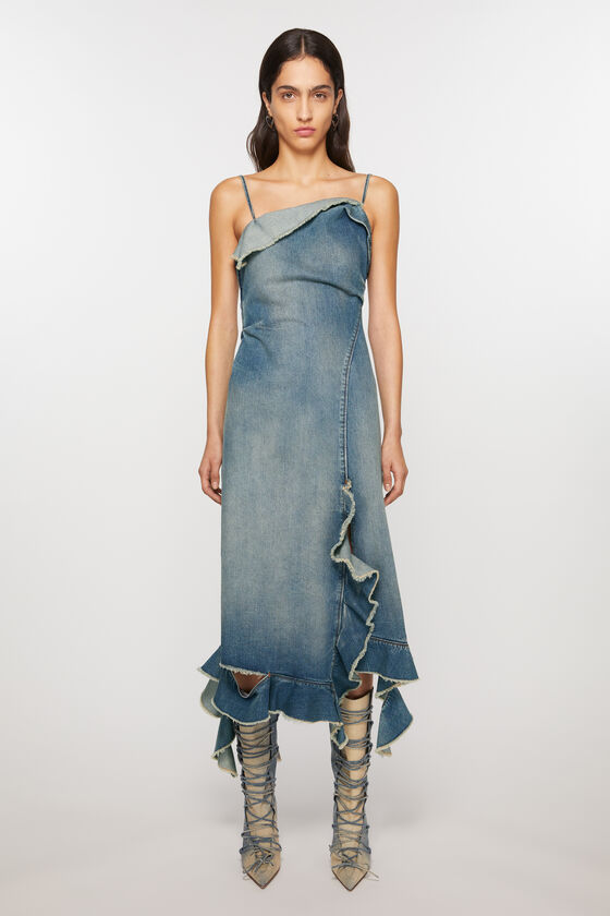 (image for) Compact Ruffle strap denim dress